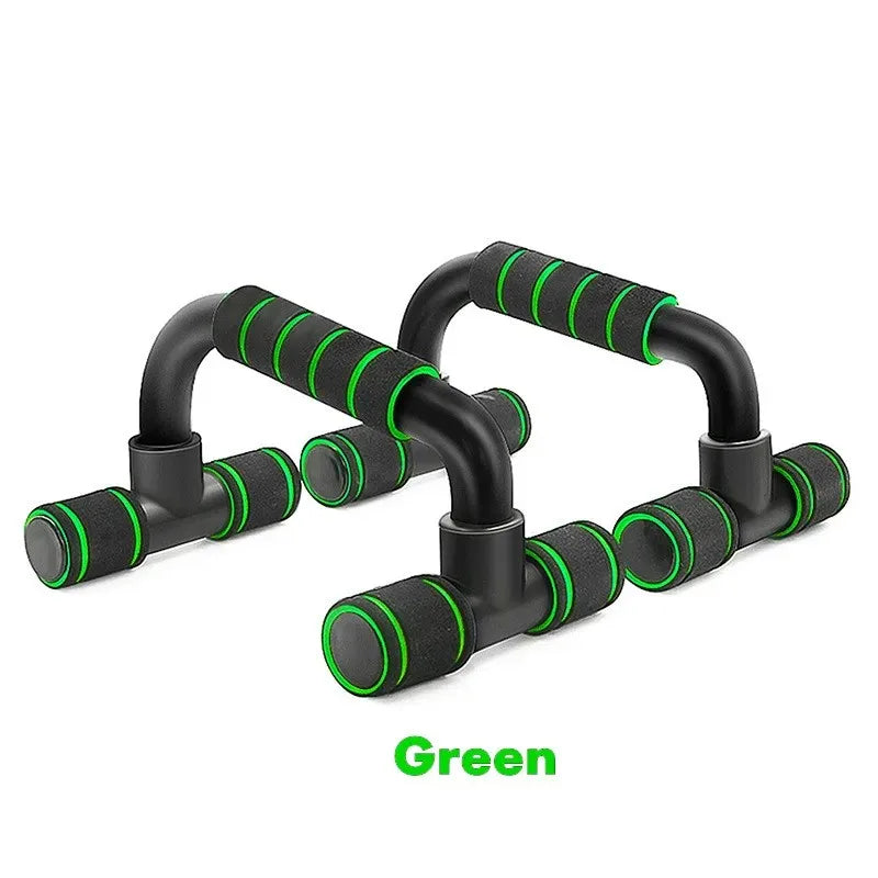 Green U shaped push-up bars