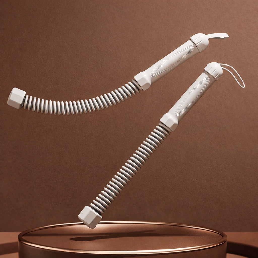 White cordless battle ropes for full body workout exercises