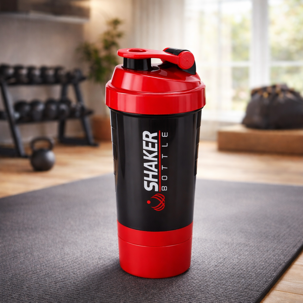 Multiple shaker bottles in different angles showing full product design