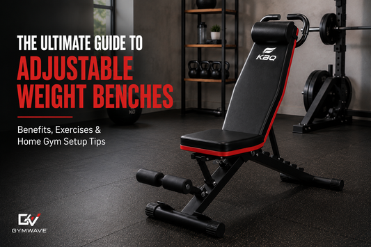 Heavy Duty Adjustable Home Gym Bench in a modern home gym setup used for strength training and full body workouts.