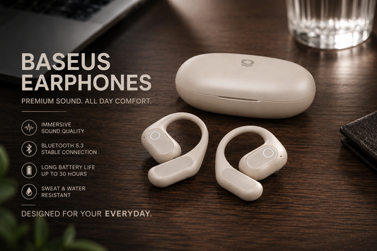 Baseus wireless earphones with Bluetooth 5.3 and long battery life