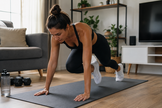 Person doing a fast HIIT workout at home