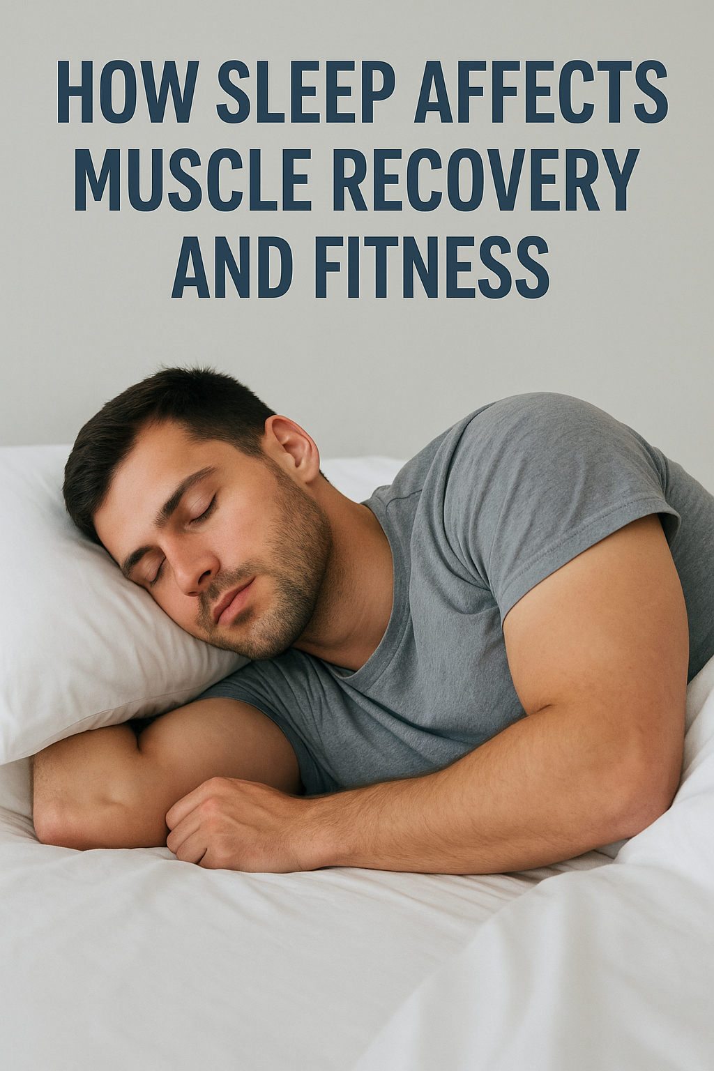 Man sleeping peacefully after workout, representing how sleep affects muscle recovery and fitness performance