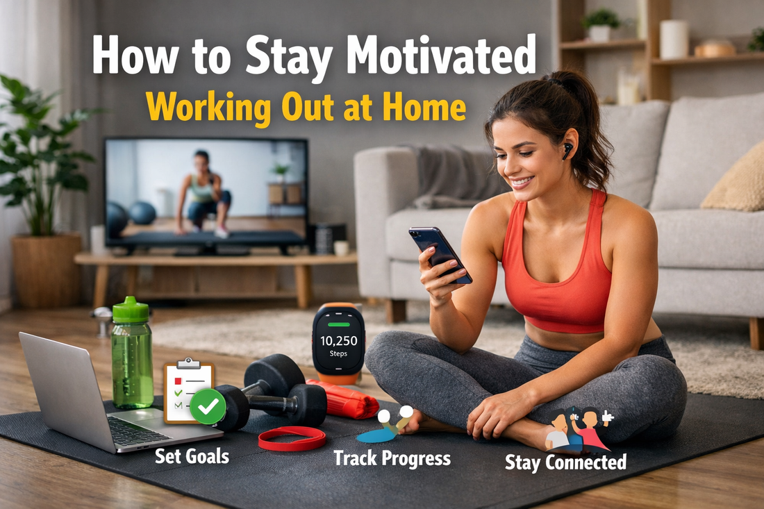 Girl staying motivated to workout at home