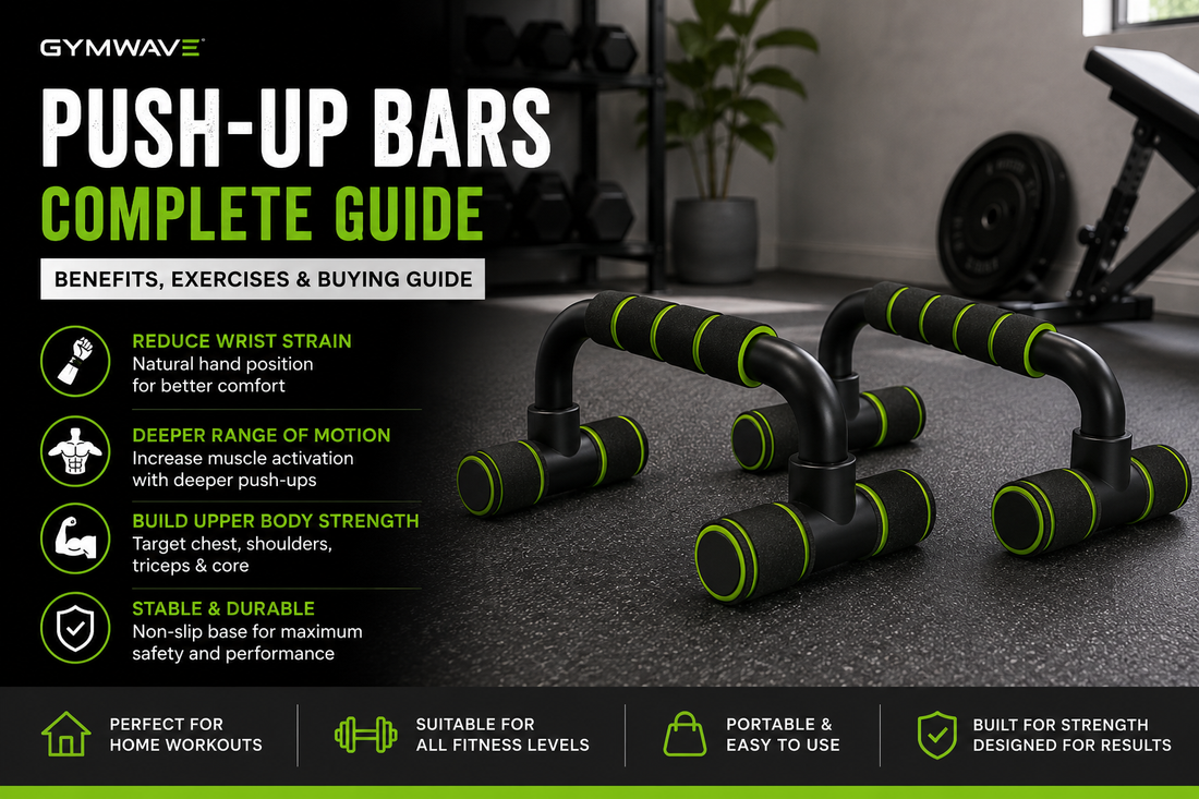 Push-up bars complete guide for home workouts showing benefits, exercises, wrist support, and upper body strength training