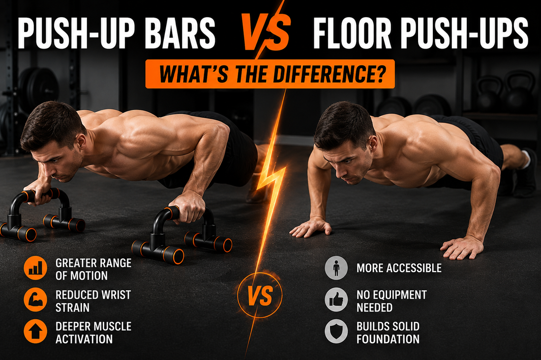 Push-up bars vs floor push-ups comparison for strength and muscle growth