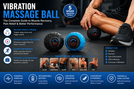 5-speed rechargeable vibration massage ball for muscle recovery, pain relief, trigger point therapy and improved mobility