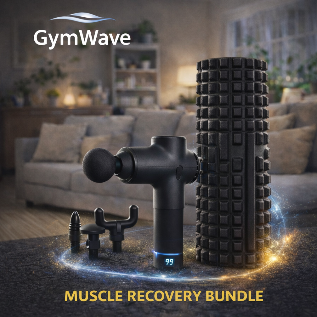 Muscle recovery bundle - including a massage gun and foam roller.