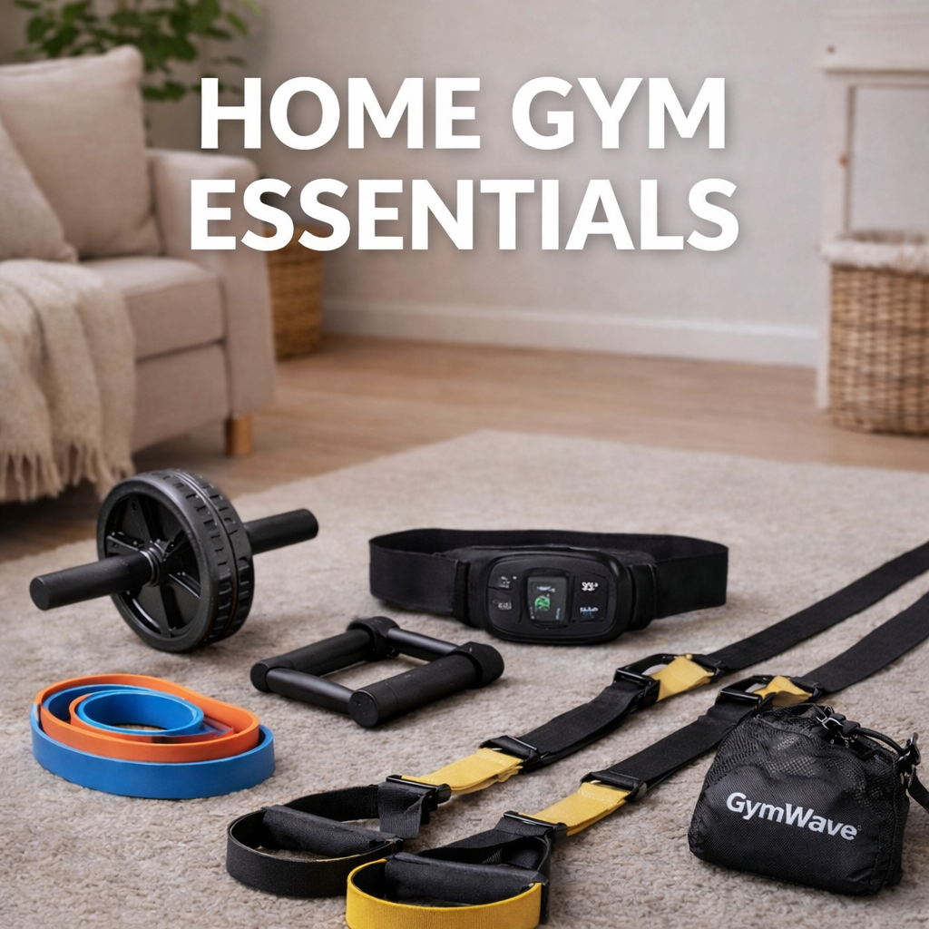 Push up bar and ab roller bundle for full body home workouts and core strength training.