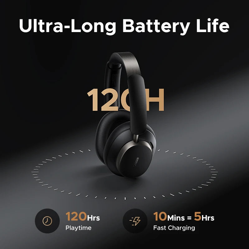 Black UGREEN headphones with ultra long battery up to 120h