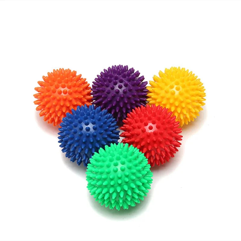 7cm Hard Spiked Massage Ball set in multiple colors for fitness and physiotherapy