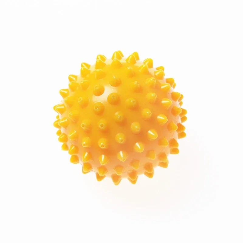 Yellow 7cm Hard Spiked Massage Ball for muscle stimulation