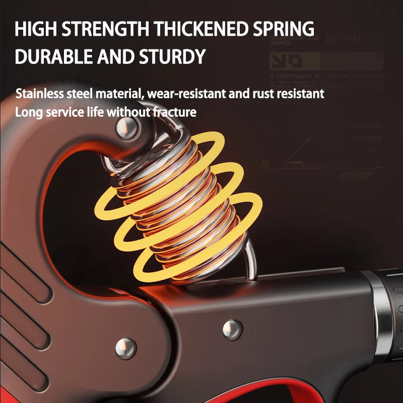 Hand grip strengthner with thickened spring and durable material