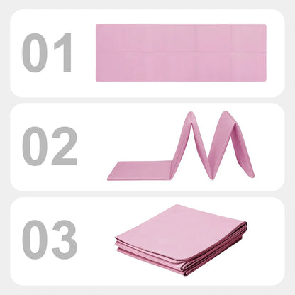 Yoga pink mat in 3 different formats
