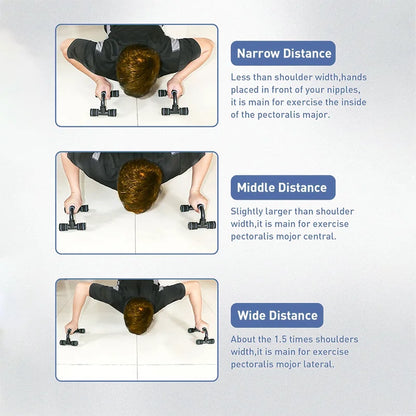 Different angles to gain full control of your muscles with our pair of push-up bars