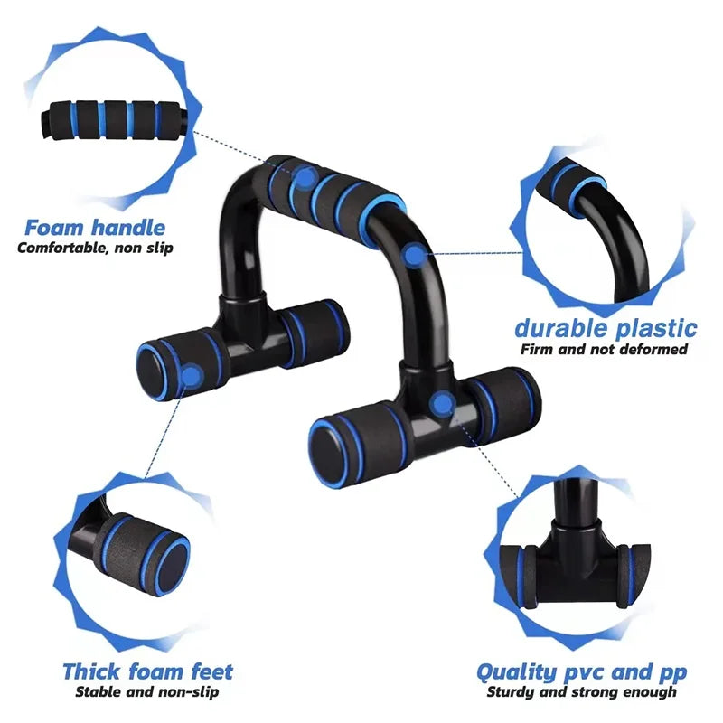 Durable blue push-up bars