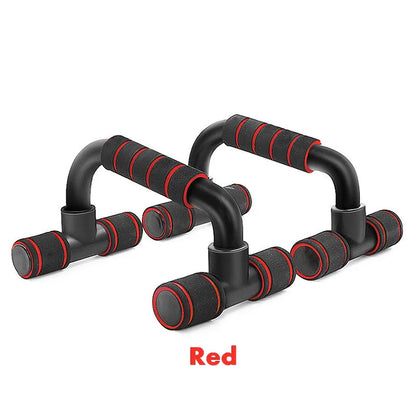 Set of red U shaped push-up bars