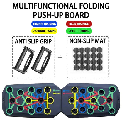Multifunctional Push-up board with anti slip grip + non slip mat