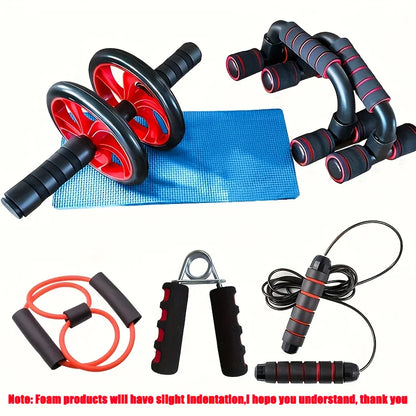 Collection of fitness equipment in orange color