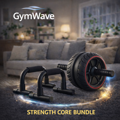 Push up bar and ab roller bundle for core strength and full body home workouts