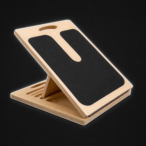 Adjustable slant board designed for calf stretching, ankle mobility, and lower body flexibility training during home workouts.