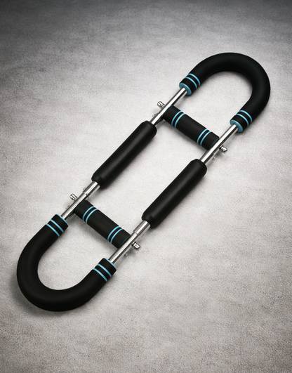 Blue adjustable U shaped arm trainer for biceps and triceps training