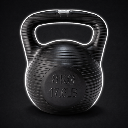 Adjustable 8kg water-filled kettlebell designed for portable strength training, offering customizable resistance for full-body home workouts.