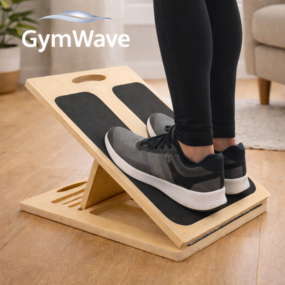 Front view of the Adjustable Wooden Incline Board for Calf Stretching