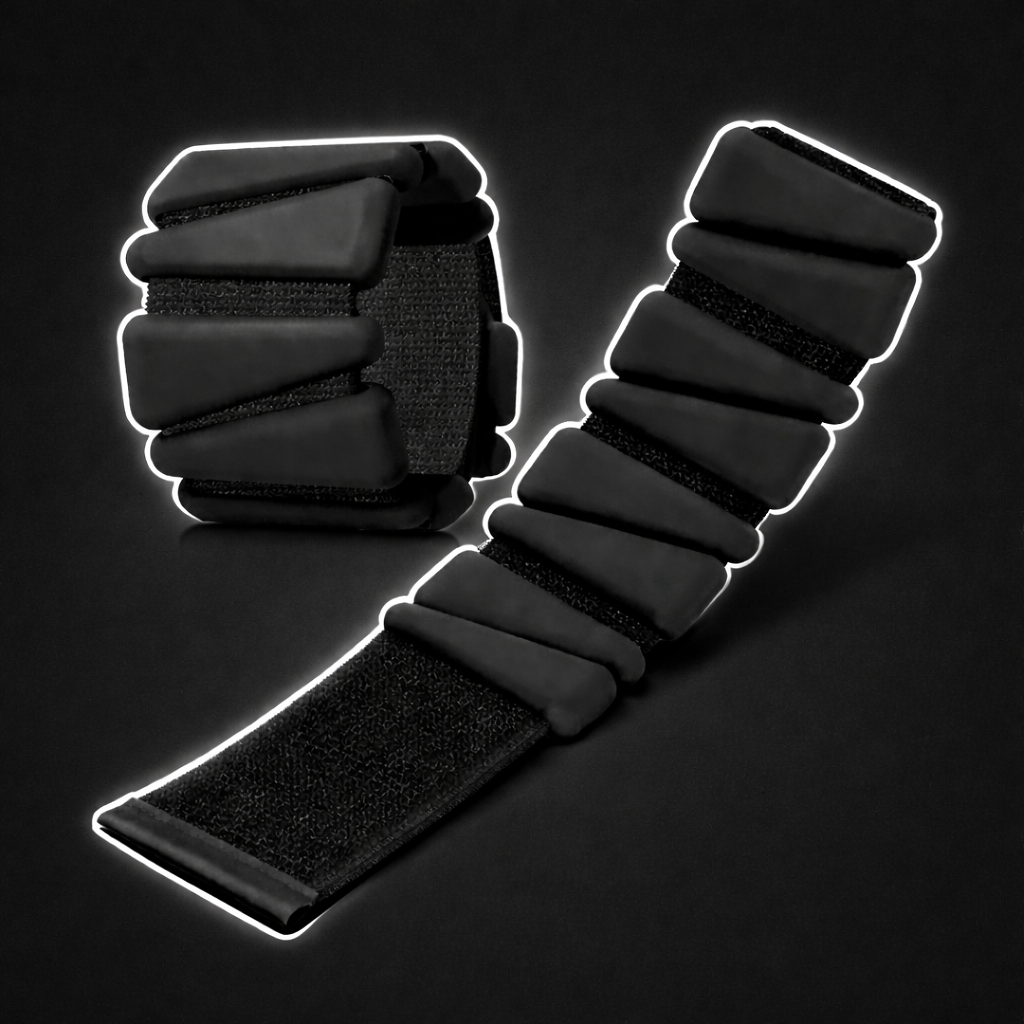 Adjustable wrist and ankle weights ranging from 2 to 4 lbs designed to boost strength, endurance, and calorie burn during workouts and daily activities.