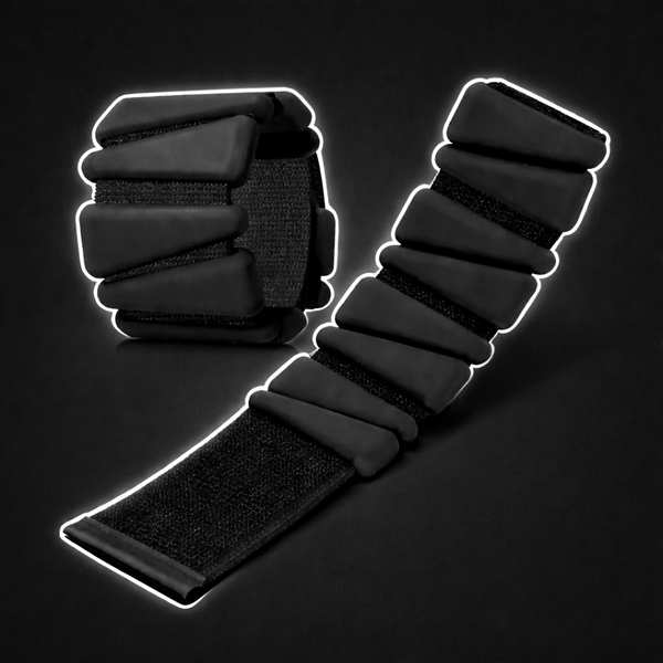 Adjustable wrist and ankle weights ranging from 2 to 4 lbs designed to boost strength, endurance, and calorie burn during workouts and daily activities.