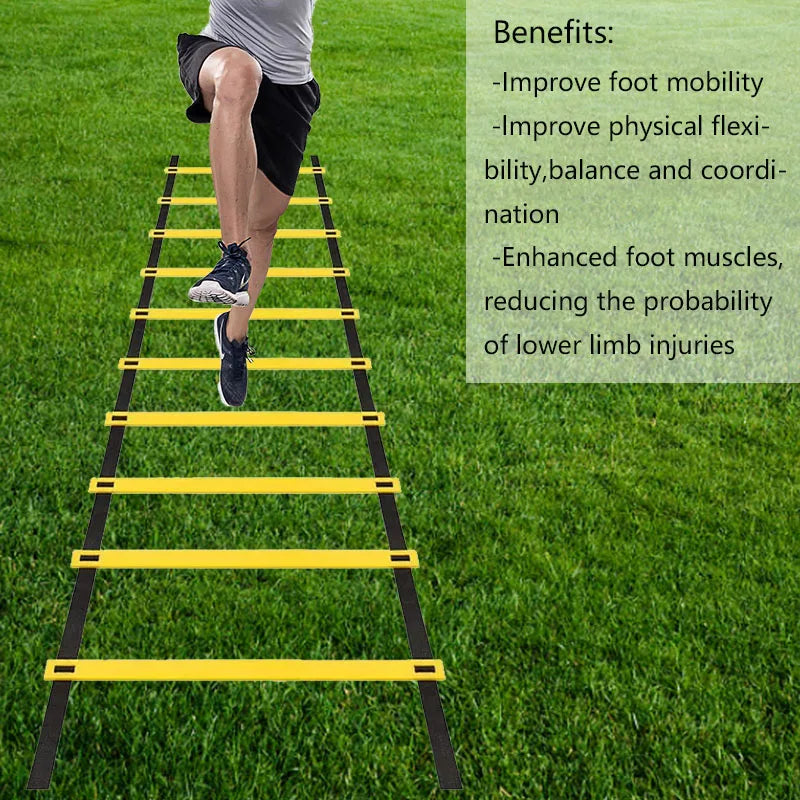 Folded agility speed ladder for portable sports training
