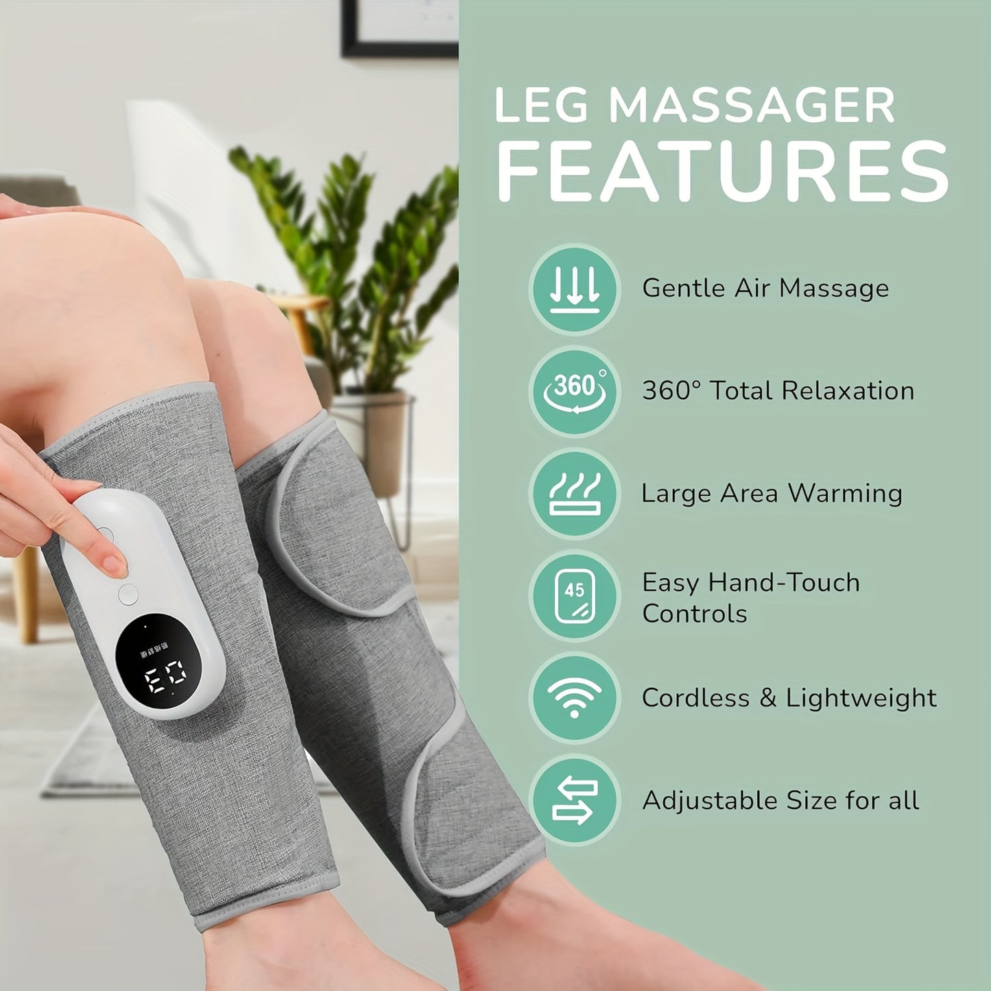 air pressure leg massage device designed to improve circulation and recovery