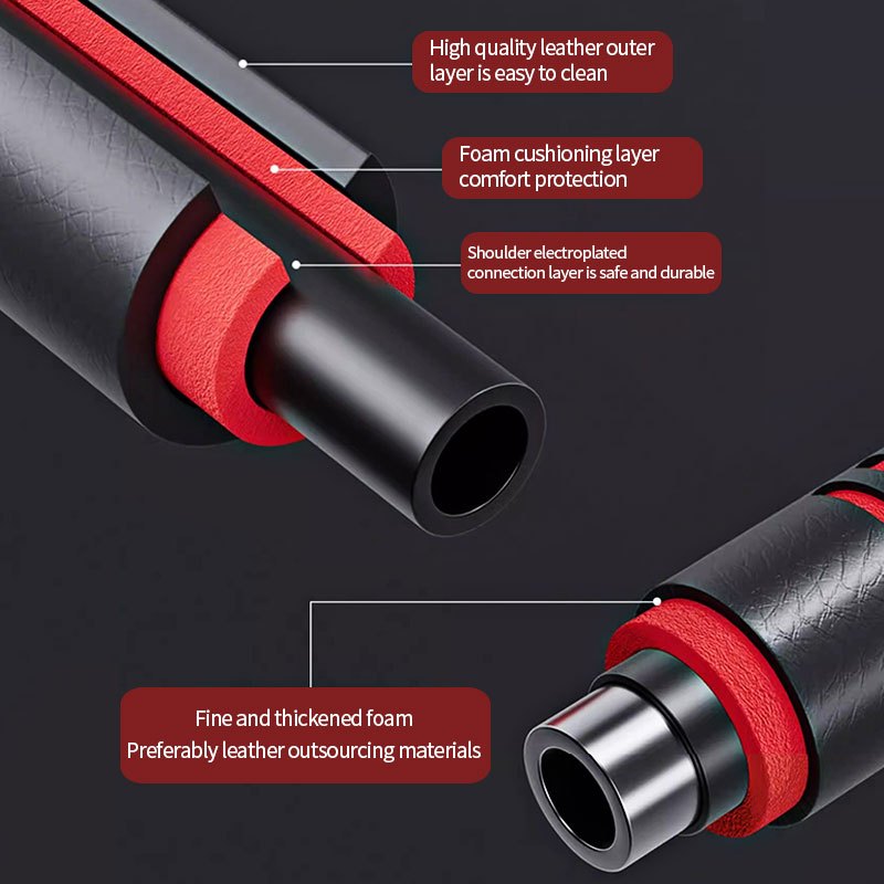 Barbell, kettlebell, and push-up stand arranged for home gym workout