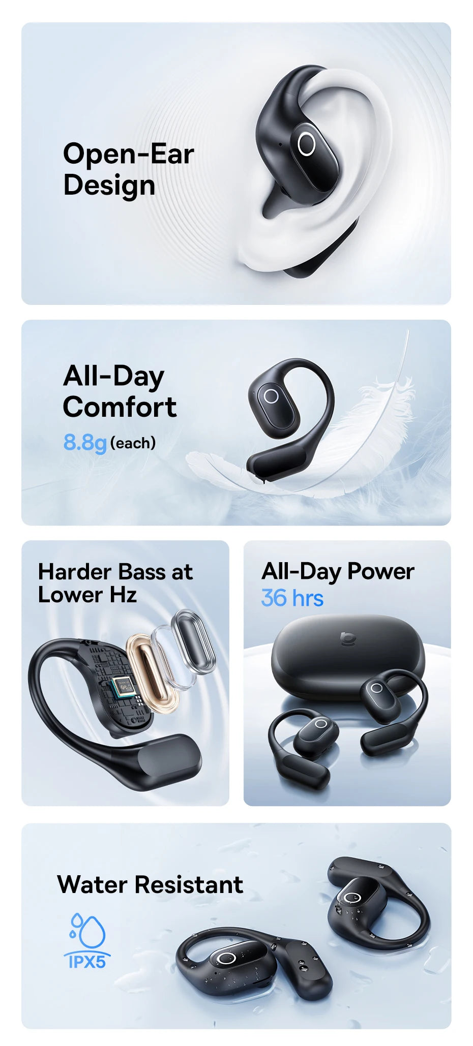 Lightweight and portable Baseus Eli 2i Fit sports earphones for outdoor use