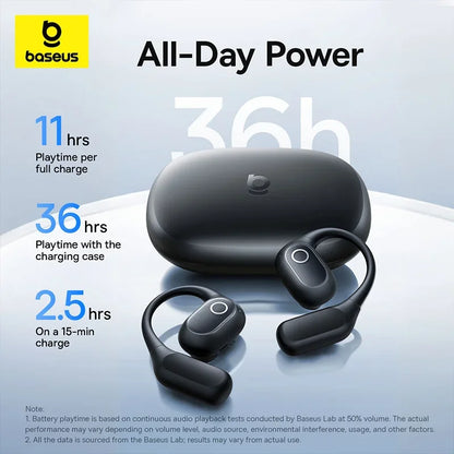 True Wireless Bluetooth 6.0 connectivity of Baseus Eli 2i Fit earphones with a long battery