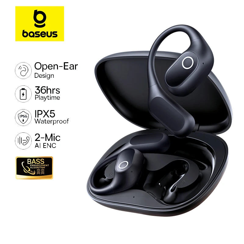 Baseus Eli 2i Fit True Wireless Earphones – Front view showing open-ear design