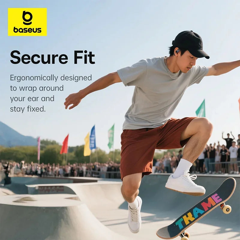 Baseus Eli 2i Fit earphones with ergonomic ear hooks for running and sports