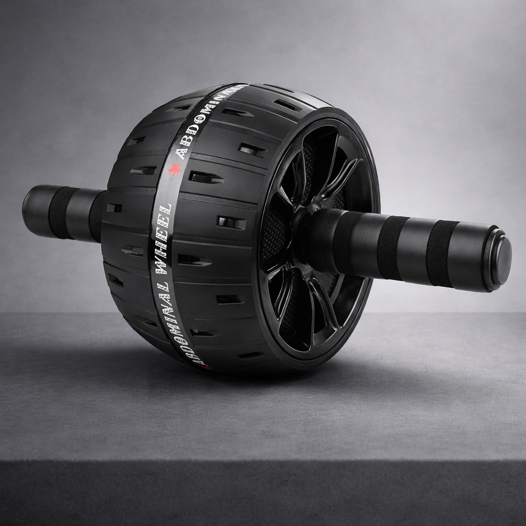 Big ab roller wheel in black for core strengthening exercises