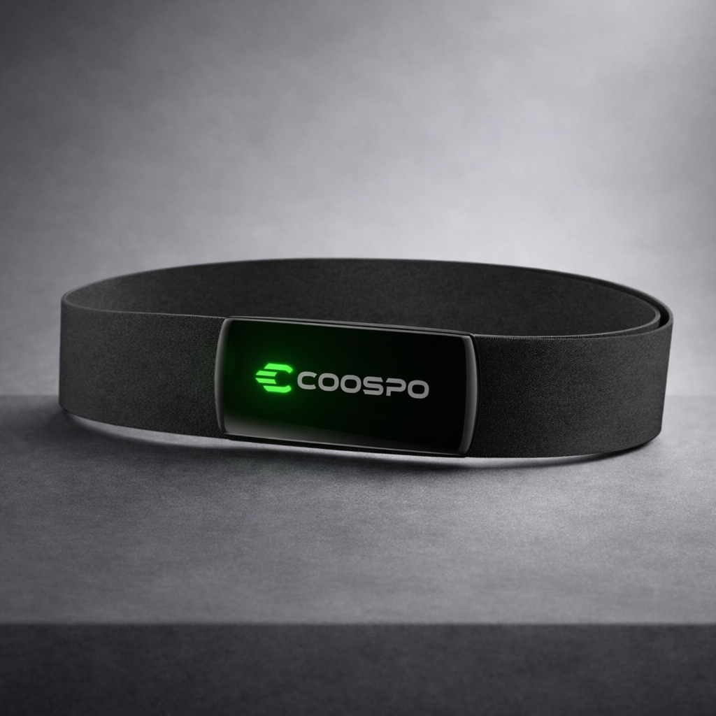 Coospo H9Z heart rate monitor in black for accurate fitness tracking