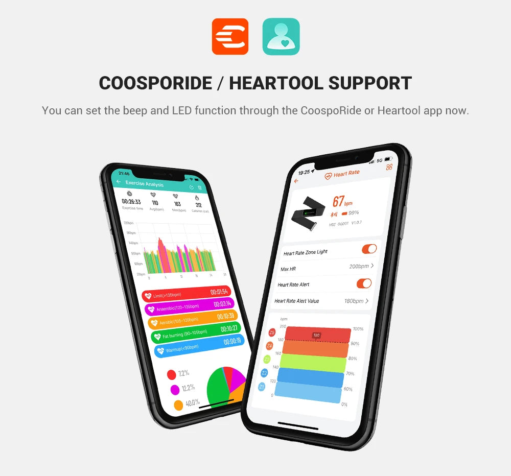 COOSPO H9Z with hearttool support and app