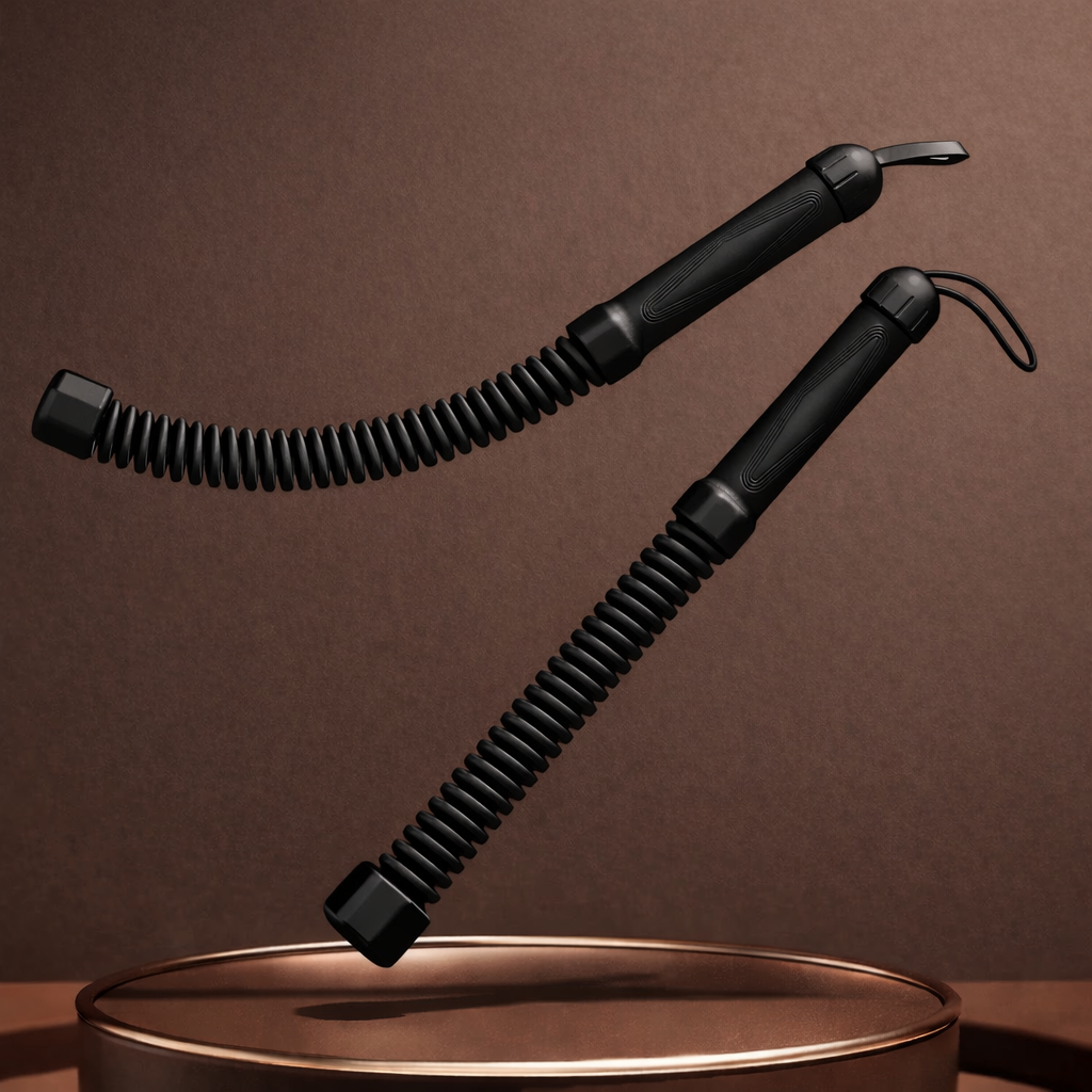 Black cordless battle ropes for strength and cardio training