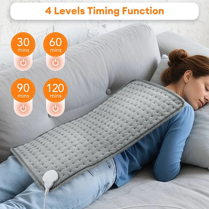 Electric Heating Pad for back, neck, and shoulders with 4 timing levels