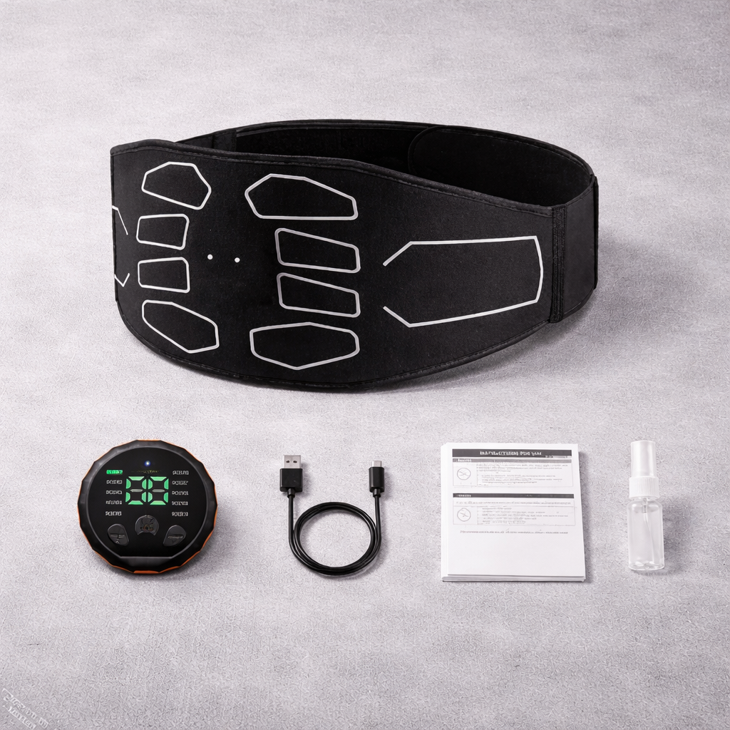 EMS abdominal toning belt in black for core strengthening