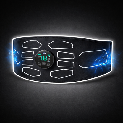 EMS abdominal toning belt designed to stimulate abdominal muscles using electric muscle stimulation technology, helping tone, strengthen, and activate core muscles for fitness support and muscle conditioning.
