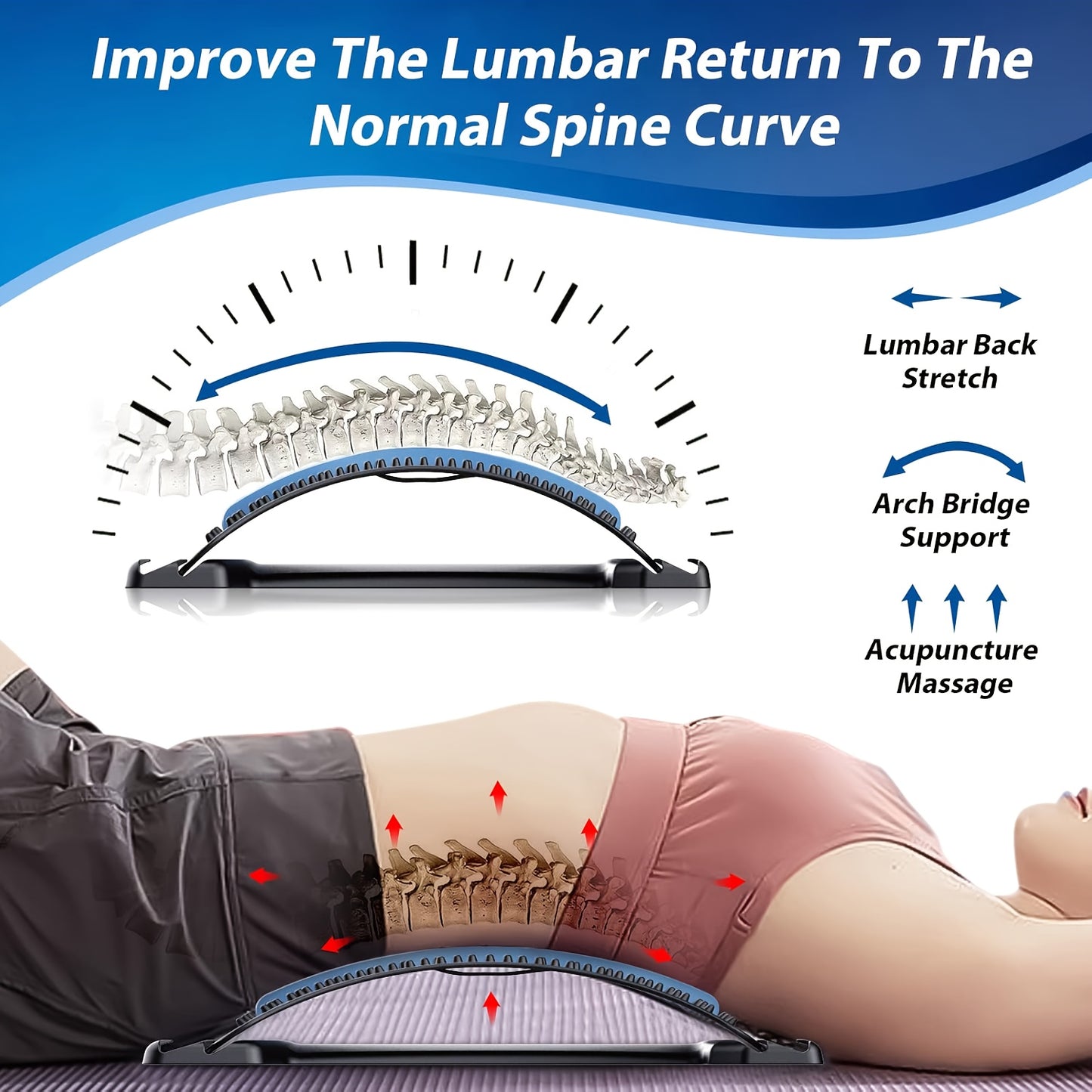Adjustable GymWave back stretcher designed for home recovery and flexibility