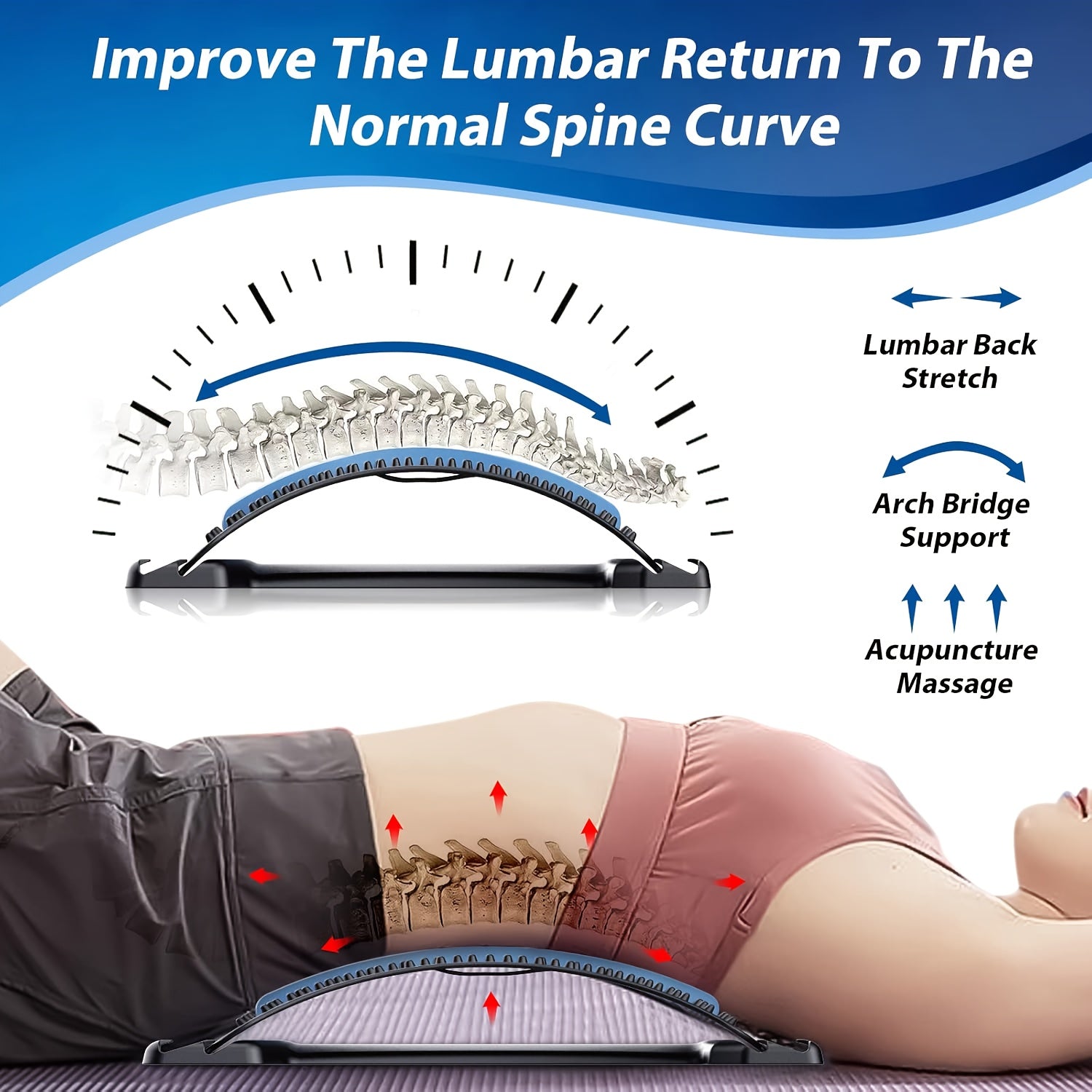 Adjustable GymWave back stretcher designed for home recovery and flexibility