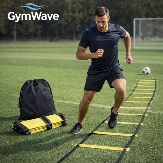 Athlete training with GymWave agility speed ladder for football and sports footwork