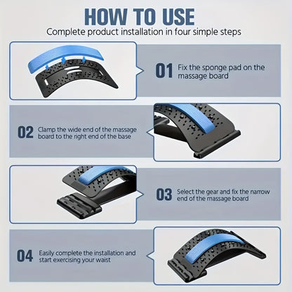 Showing how pain releif stretcher can be used