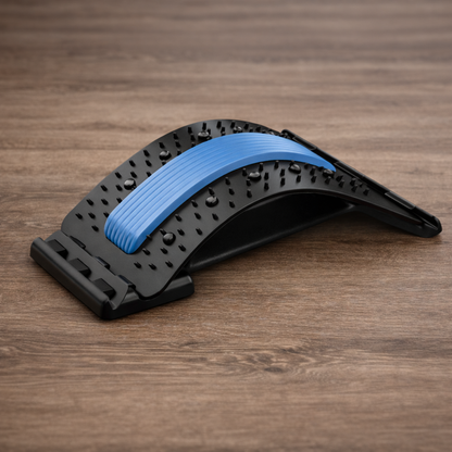 GymWave back stretcher placed on a wooden surface for lumbar support and stretching