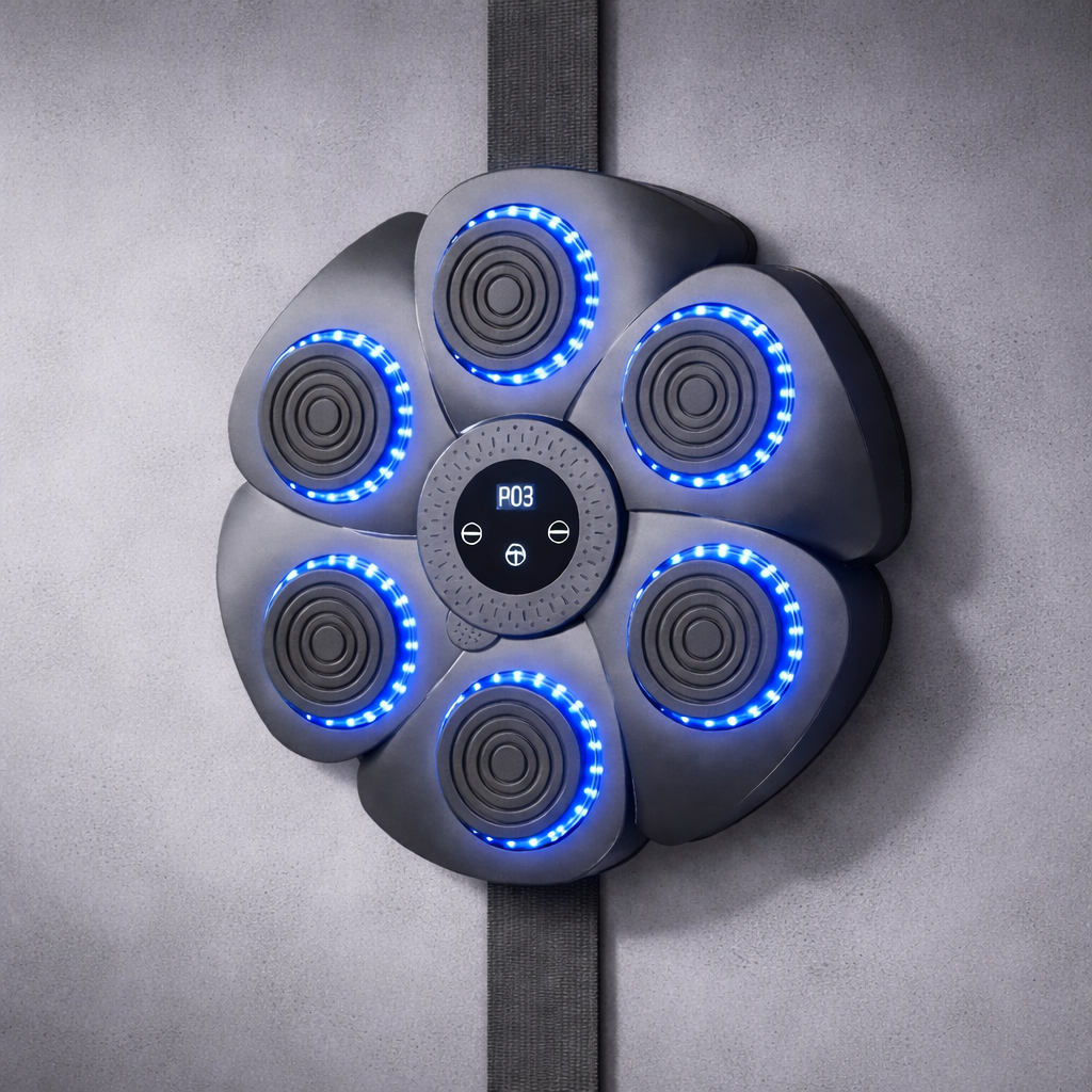 GymWave boxing reaction trainer used in a home gym setting